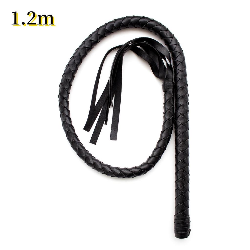 VaHppy Chicote de cavalo preto pu brilhante, material bdsm, brinquedos sm, processo de tecelagem, chicote longo, produtos adultos, palco, adereços de louvor, estilo rainha