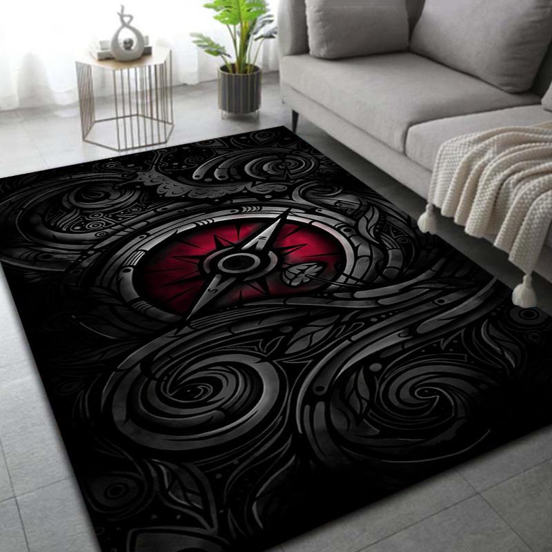 Retro Compass Map World Map Area Rug,Carpet Rug for Living Room Bedroom Sofa Decoration,Kitchen Doormat Non-slip Floor Mat Cool