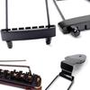 Ogdni 6-String Guitar Trapeze Tailpiece Bridge and Roller Tune-O-Matic Saddle Bridge Replacement for Jazz Archtop Guitars, Black