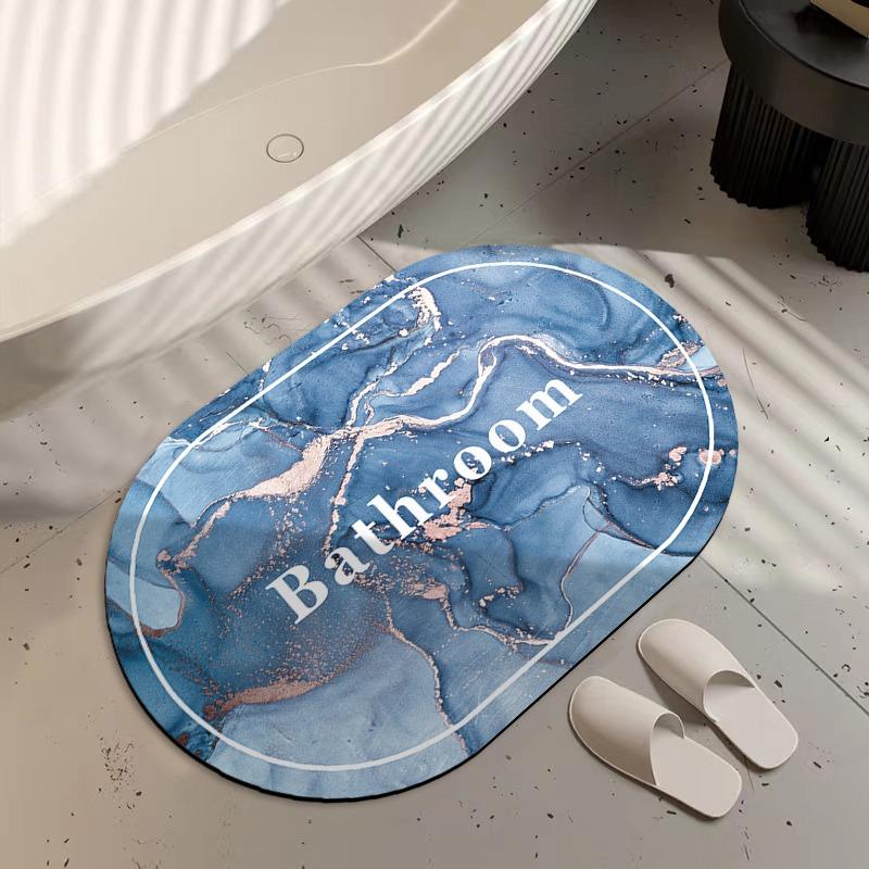 Bathroom Carpet Non-slip Floor Mat Absorbent Diatom Mud Foot Mats Imitation Marble Home Decor Rug for Toilet Shower Area