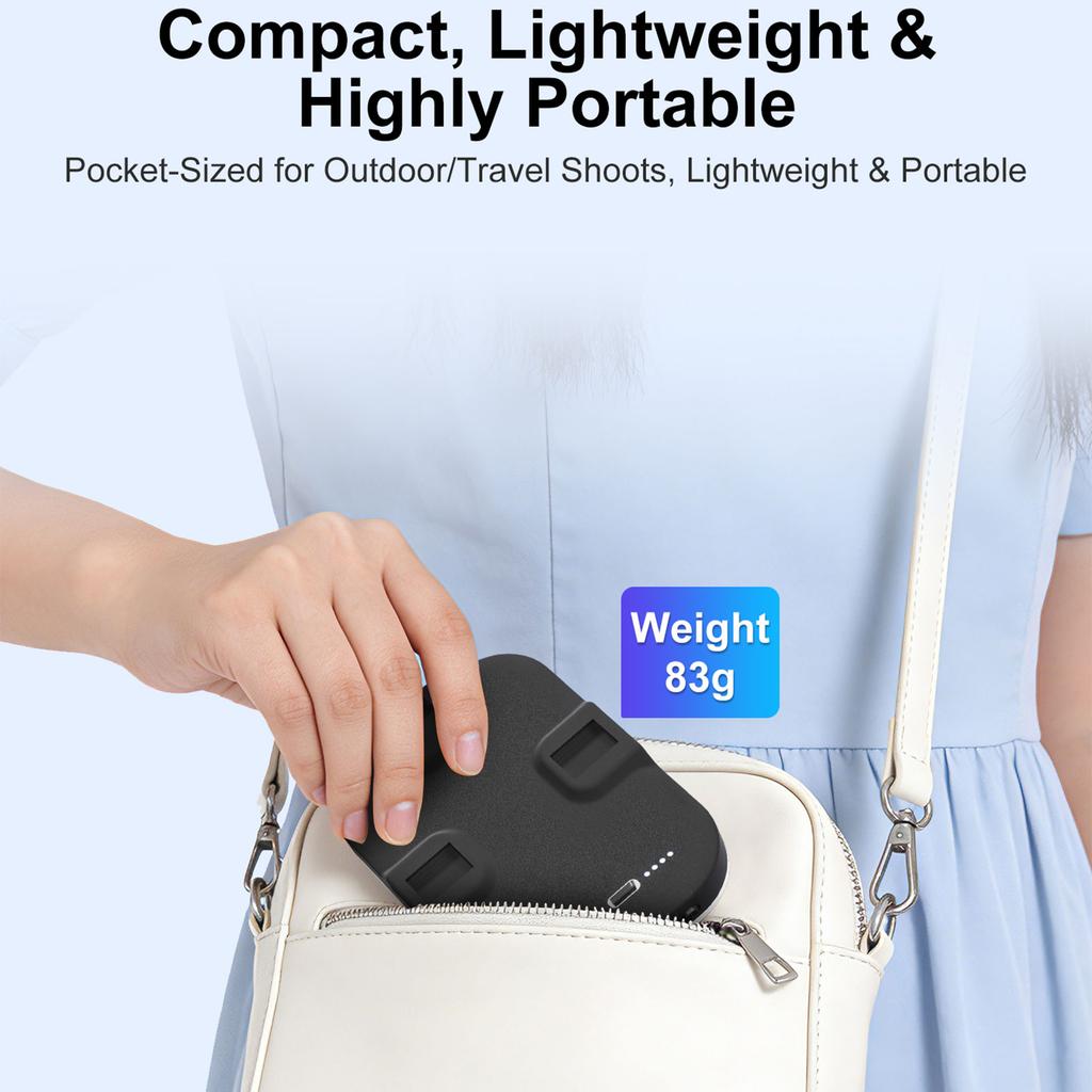 LED Photography Light 60 LED Beads Portable Rechargeable Phone Fill Light 3 Lighting Modes 10 Brightness Levels for