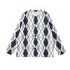 Women's Casual Plaid Print Long Sleeve Button Front Knit Cardigan Sweater Outerwear