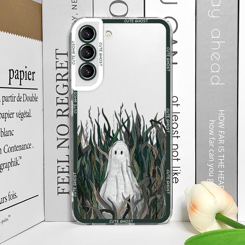 Aesthetic Cute Cartoon Little Ghost Phone Case for Realme 12 10 11 9 Pro Plus 8i 9 7i PRO C75 C64 C31 C30 C53 C35 5G Soft Cover