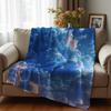 Pastel Dot Stripe Cartoon Anime Print Flannel Blanket Soft Warm Throw for Kids Bedroom Sofa Christmas Office Car