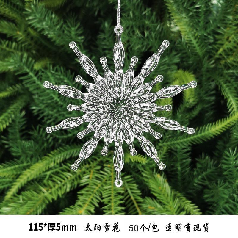 New Christmas Transparent Ice Crystal Snowflake Christmas Tree Decoration Supplies Christmas Atmosphere Christmas Tree Snowflake Pendant