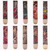 Breathable Fake Tattoo Socking Elastic Sun-proof Socks Flower Full Leg Tattoo Socks  Driving