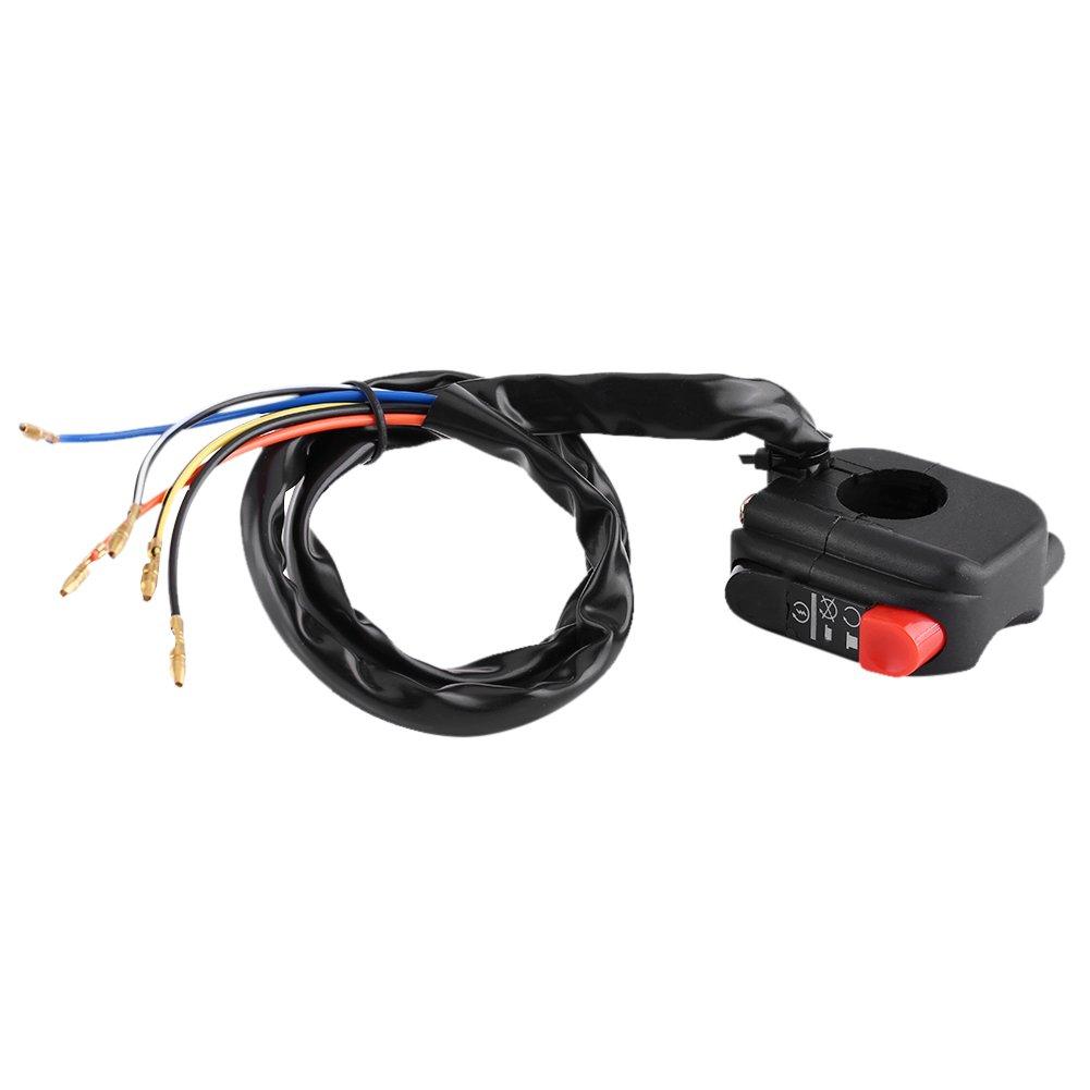 Keenso Handlebar Control Switch, Handlebar Mount Switch, Bike Electrical Switch, 22mm 7/8 Waterproof with Ignition Control, ON/OFF Control Switch