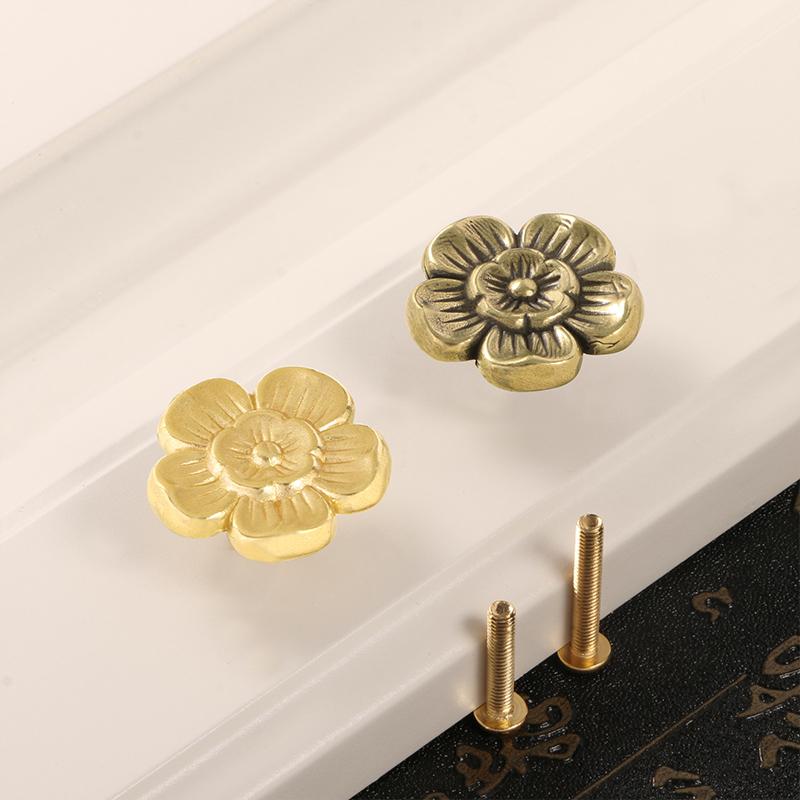 1pc Versatile Sturdy Drawer Handle Knob Brass Door Handle Cabinet Drawer Handle for Hallway Home Bedroom Balcony Door