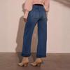 Dames High Waist Denim Jeans Rdetro Gewassen Stretch Baggy Jeans Dames Rechte Broek