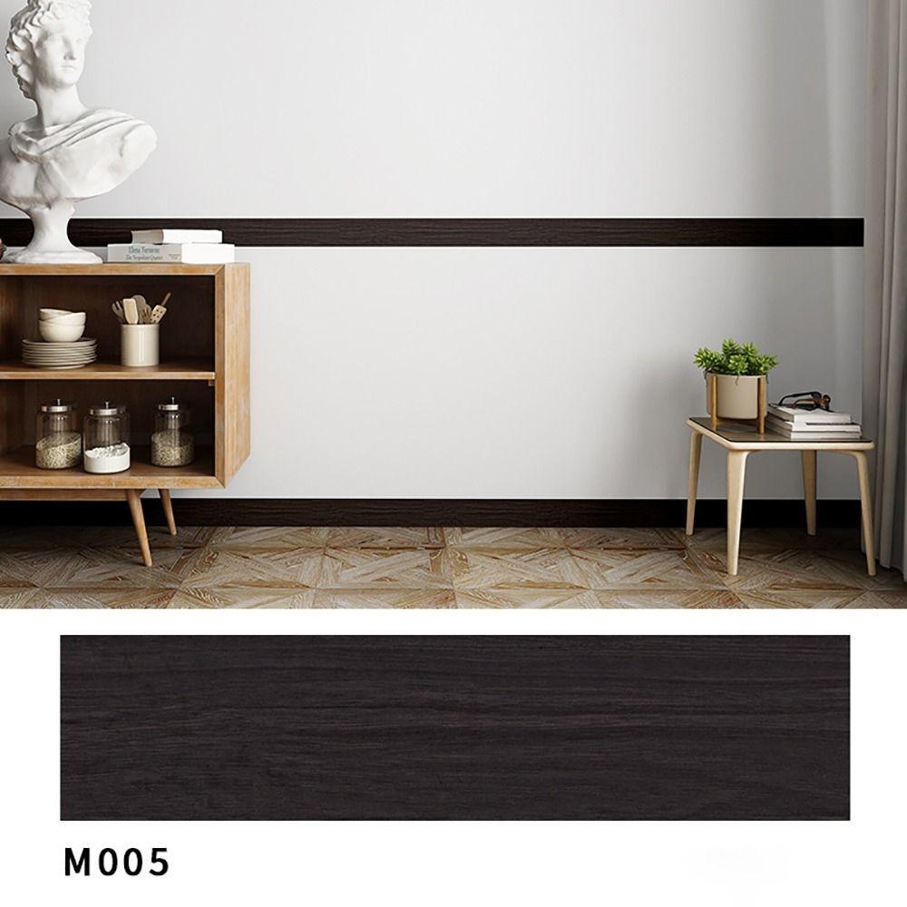 Home Decor Self Adhesive Skirting Line Windowsill Living Room Waist Line Wood Grain Waterproof Floor Tile Sticker