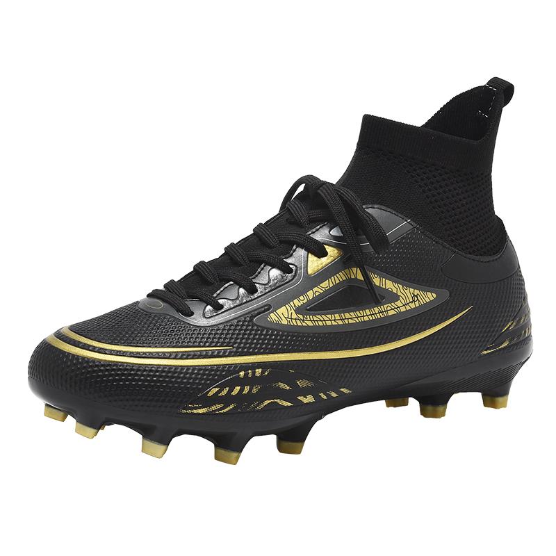

Unisex high-top Soccer Athletic shoes for adult students with the option of studded or long studs available in 4 colors. Sole spikes 35