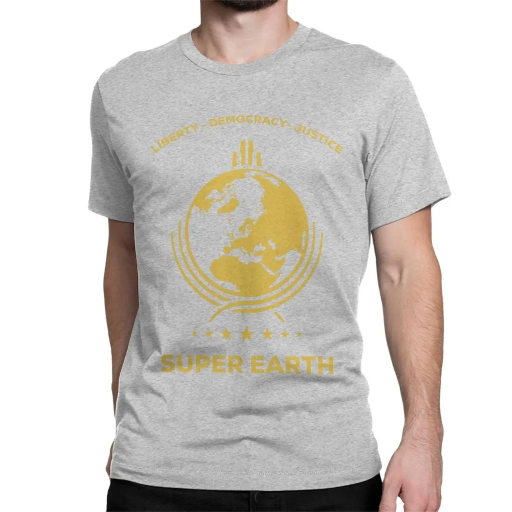 Helldivers Super Earth Tauchen in die Hölle für Männer Frauen T-Shirts Vintage T-Shirts Kurzarm T-Shirts Reine Baumwolle Große Größen Tops