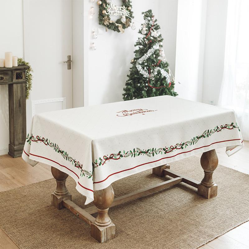 Novoroční dárek Vánoční série Vodotěsný Běžný ubrus na stůl Zesílený Obdélníkový Ubrus na jídelní stůl Ubrus na konferenční stolek