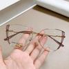 Elegant Glasses Women's Cat Eye Metal Glasses Frame TR90 Lenses Large Frame Eyeglasses  Metal Spring Leg Glasses