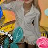 Korean Style Stripe Lapel Tie Shirt: Waist-Cinched, Long Sleeve, Sweet & Casual Women's Autumn Top
