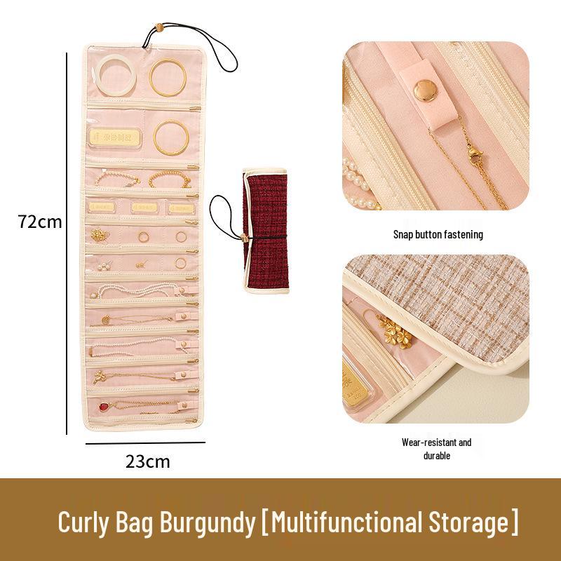 Saco de Armazenamento Pendurado de Joias Multigrelha Dupla Face para Brincos e Acessórios