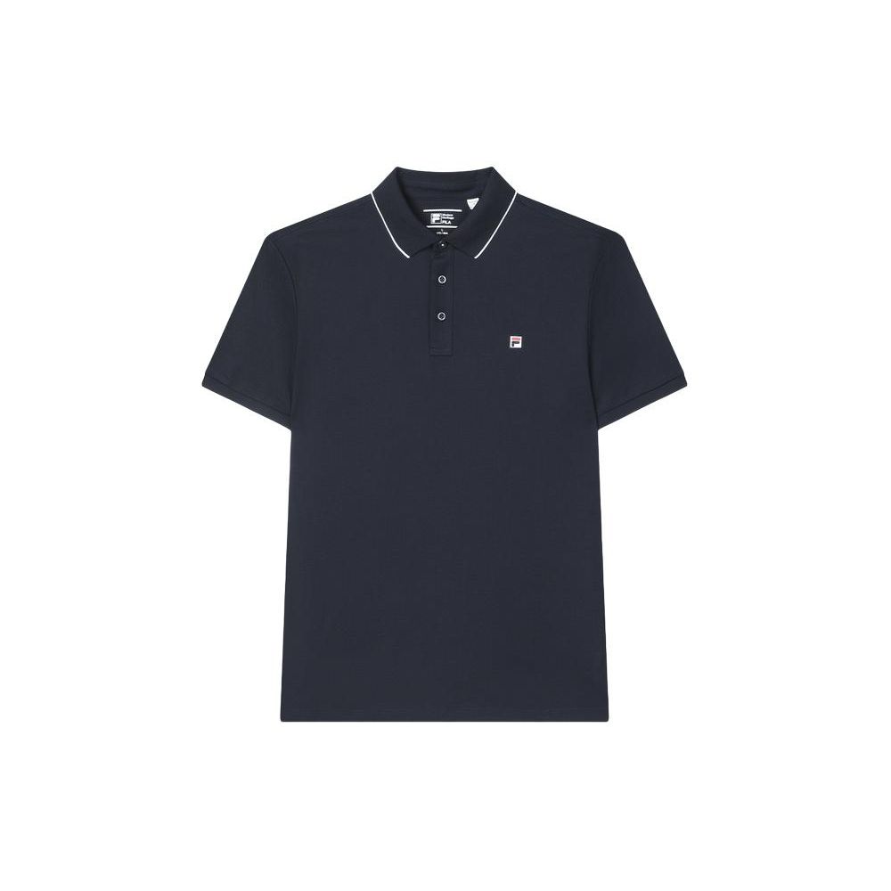 

FILA Solid Color Cool Breathable Knitted Polo Shirt Men tops Legendary-Blue F51M421103A-NV L