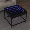 LED Infinity Coffee Table, Black, 50x50x41 Cm