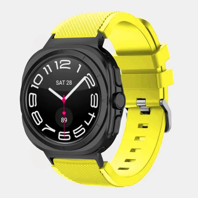 Silicone Strap For Samsung Galaxy Watch Ultra 2026 47mm Stripe Texture Replacement Band For Samsung Watch 8/8 Classic Accessory
