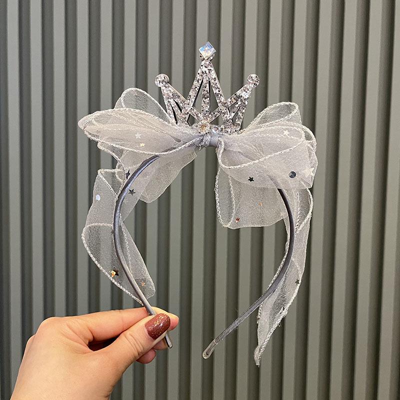 Sommer Prinzessin Krone Strass Schleife Stirnband für Mädchen – Koreanischer Stil Haarschmuck