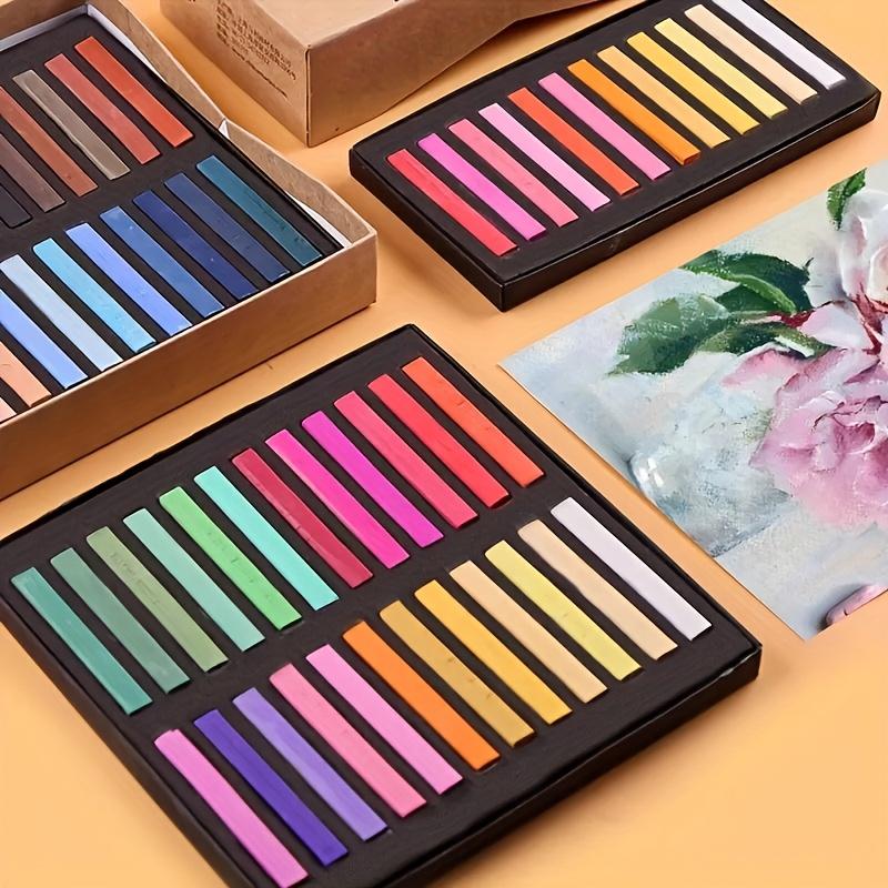 12/24/36/48 Colors Professional Soft Pastels Set,Chalk Pastel Sticks with Storage Case,Blending,Layering,Shading for Adults