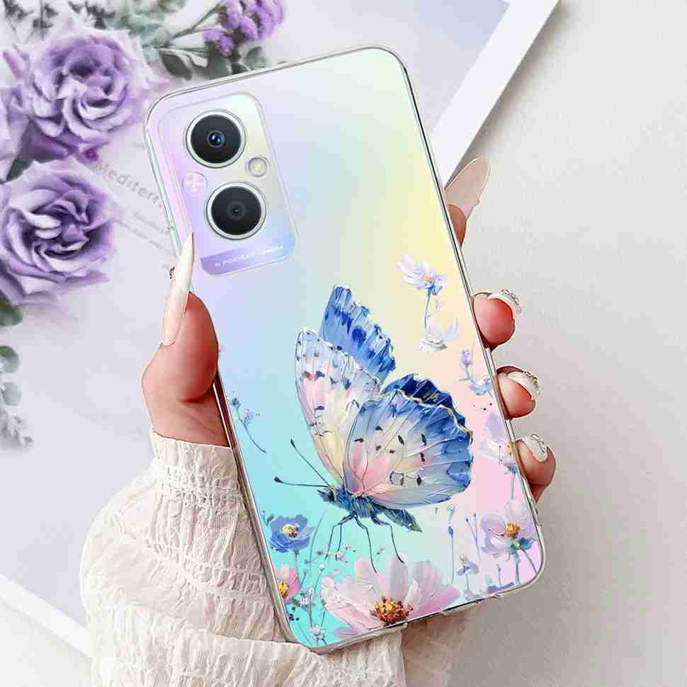 For Oppo A96 5G 6.43" PFUM10 Case PHA120 Luxurious Love Cute Cat TPU Soft Silicone Cover For Oppo Reno7 Z 5G CPH2343 Phone Shell