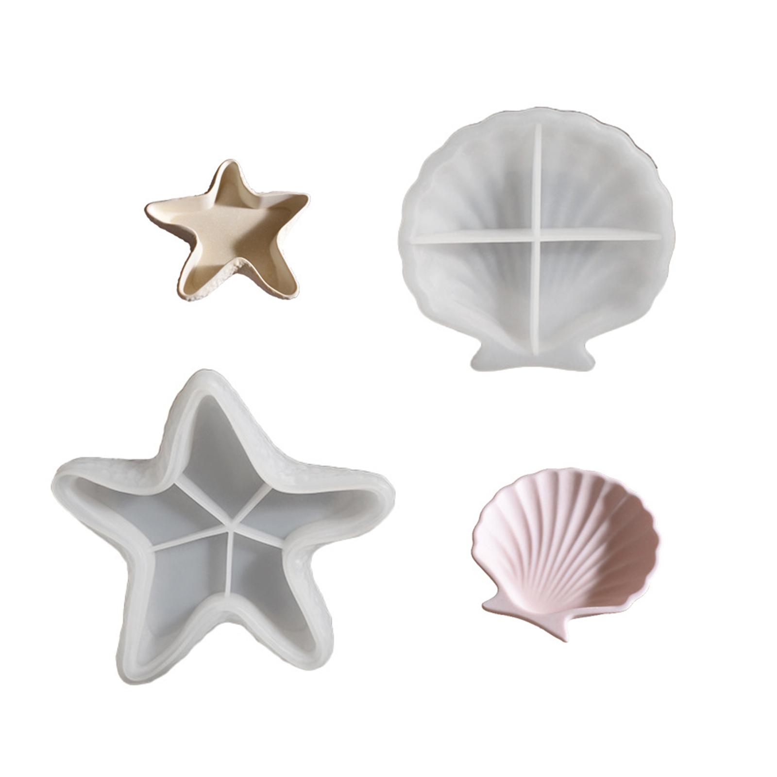 

Форма для контейнера для хранения Высокотемпературная силиконовая форма для шкатулки для драгоценностей в виде ракушки и морской звезды