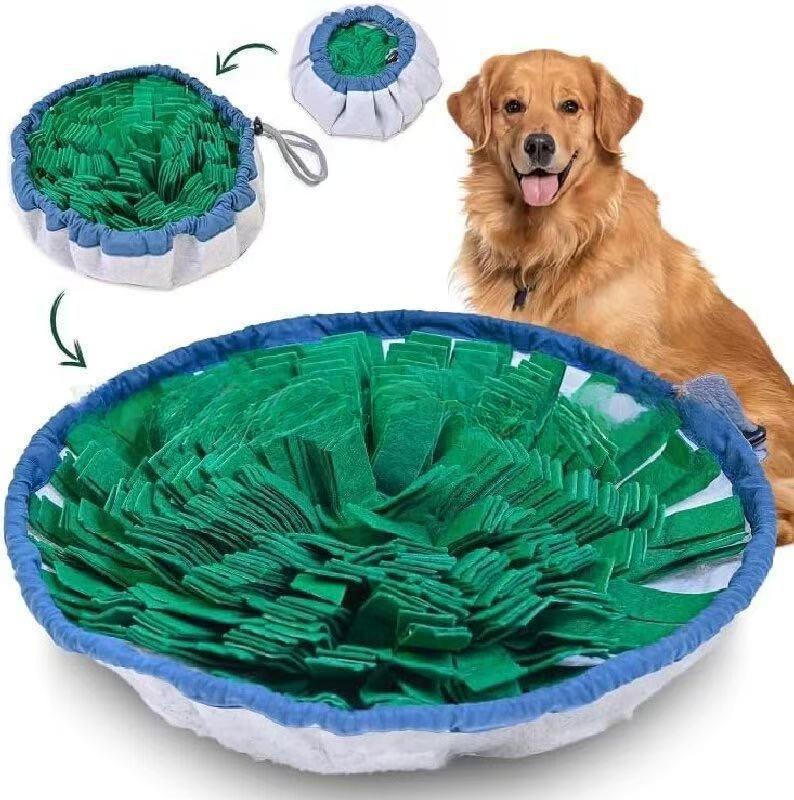 Felt Pet Sniffing Mat Dog Foraging Bowl Bite-Resistant Training Pad Interactive Puzzle Toy for Dogs Cats Slow Feeding Nose Work