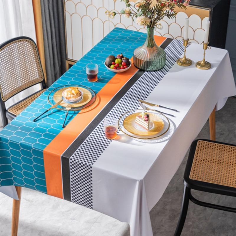 Față de masă în stil nordic Impermeabilă Rezistentă la ulei Lavabilă Pvc Covoraș pentru masă de ceai Rectangulară Petrecere transfrontalieră Modă nouă Casă Elegantă