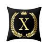Pillow Cover Black and Gold Letter Pillowcase Sofa Cushion Cover Home Decor
