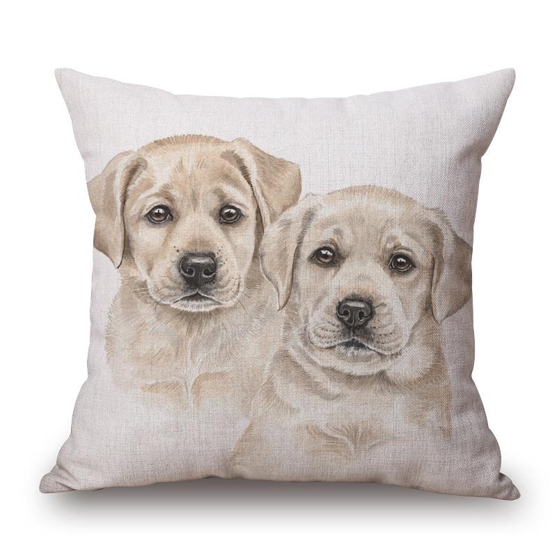 Hand Painting Dog Posters Cushion Cover Greyhound Bull Terrier Labrador Animals Portrait Pillowcase Decorative Pillows For Sofa