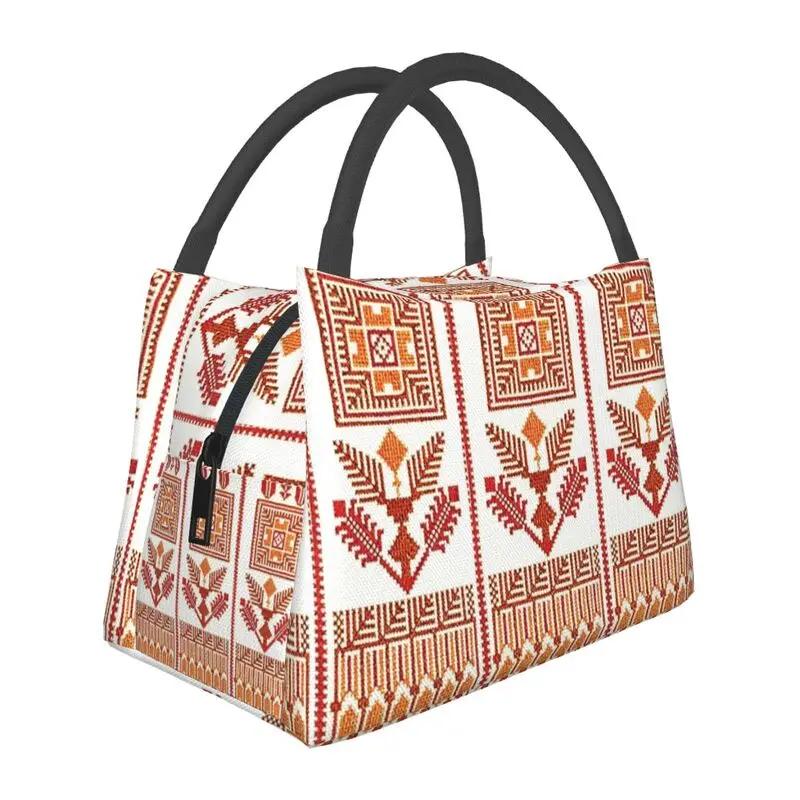 Embroidery With Arabic Calligraphy Thermal Insulated Lunch Bags Cross Lunch Tote Meal Food Box