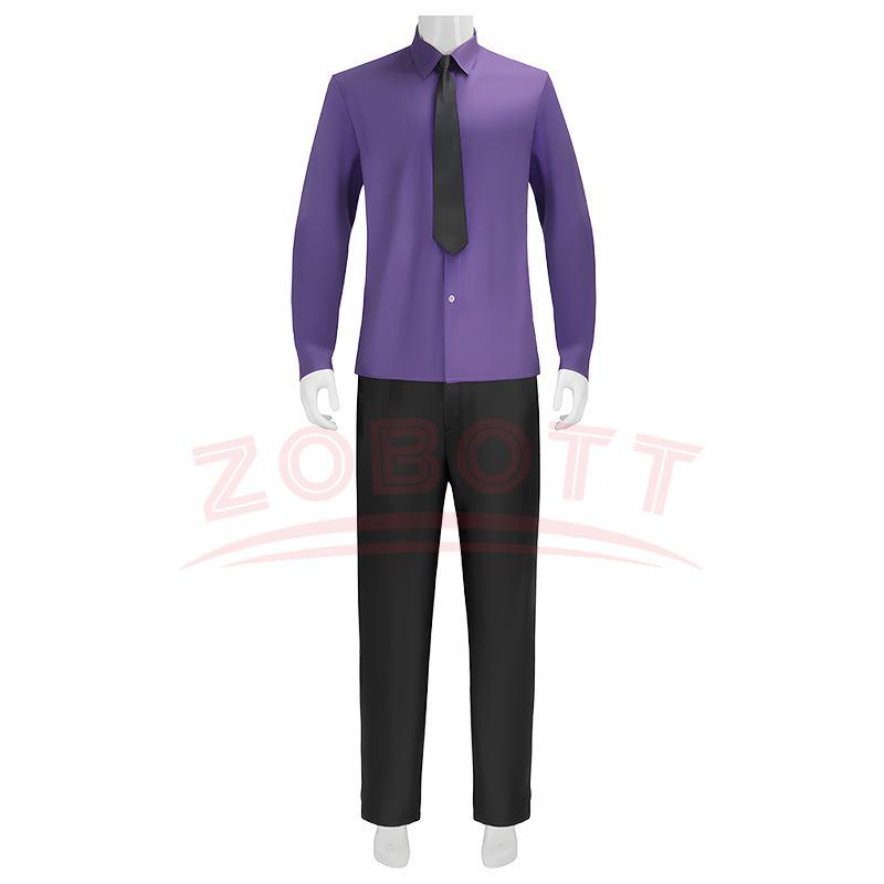 William Afton Cosplay Costume FNaF Purple Guy Costume Five Nights /at Freddy's Doujin Outfit Roleplay Halloween Party Uniforms