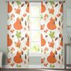 Cute Foxes Mushrooms Berries Leaves Sheer Curtains for Living Room Transparent Tulle Window Curtain Bedroom Kitchen Veil Drapes