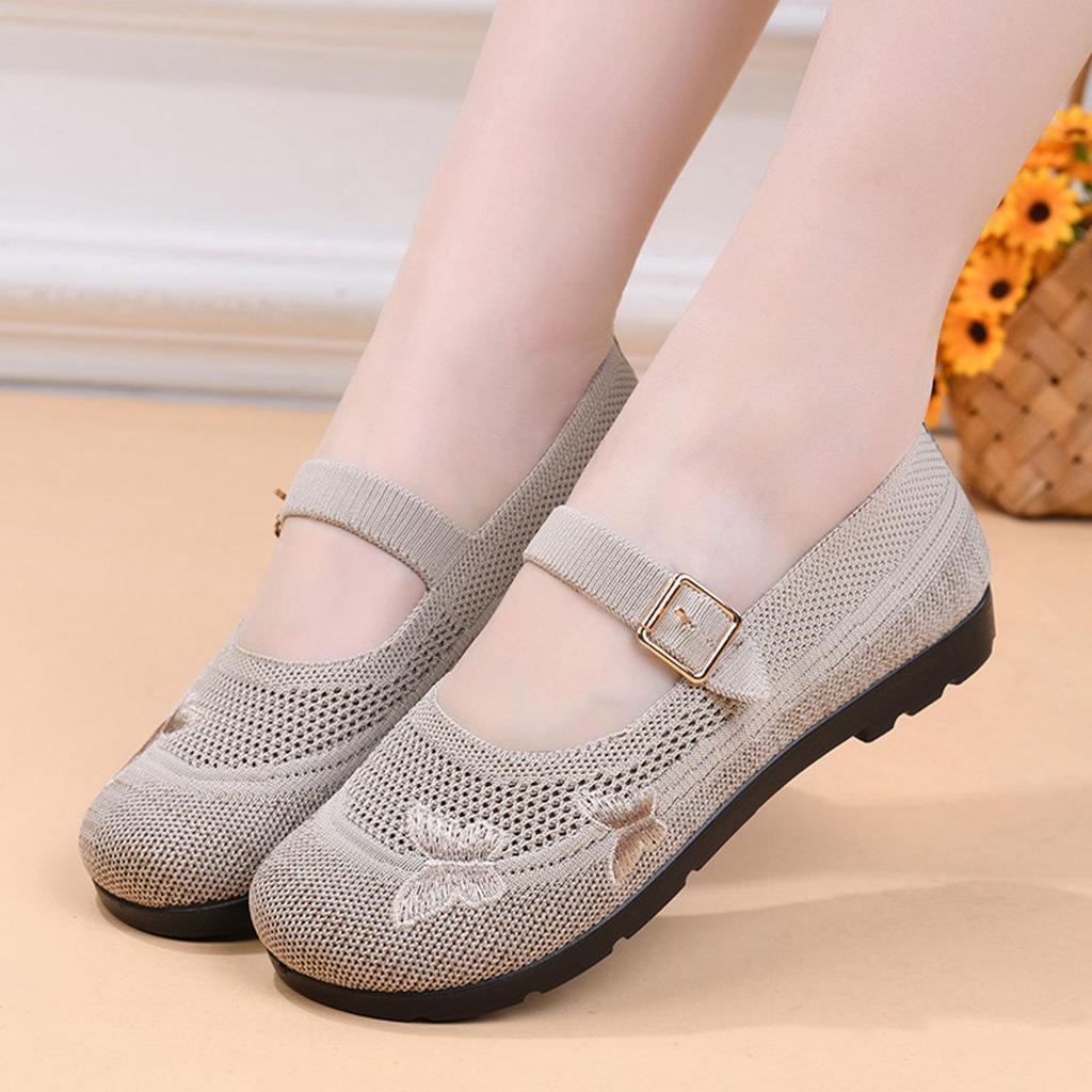 2026 Summer Women's Slip-On Old Beijing Style Non-Slip Comfortable Flat Shoes for Middle-Aged and Elderly Moms