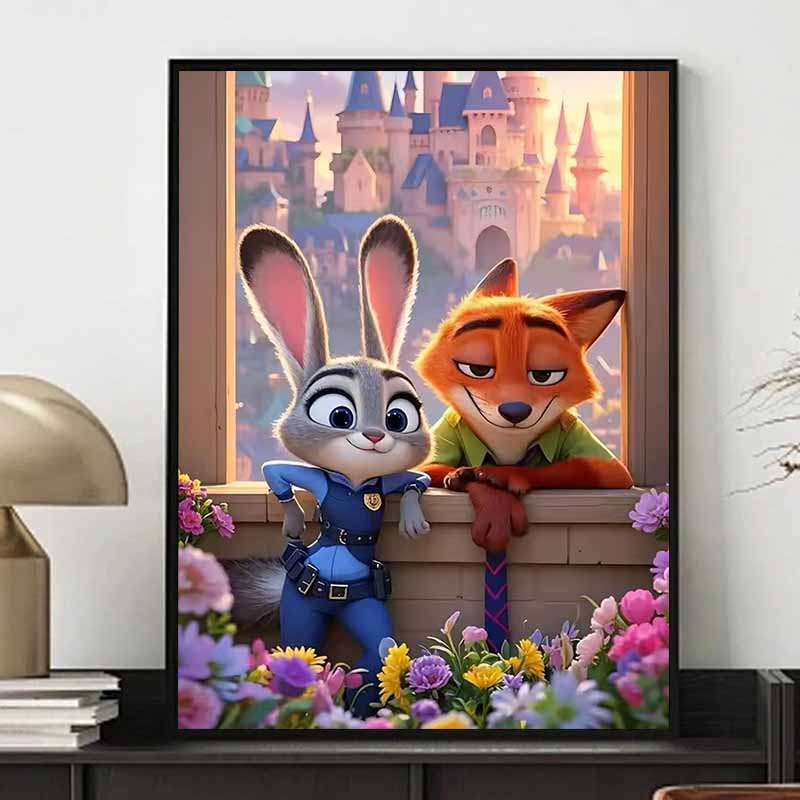Disney Diamond Painting Judy Nick Castle Romantic Art Painting Rhinestone 5D Mosaic Handmade Diy Cross Stitch Gift Home Decoration