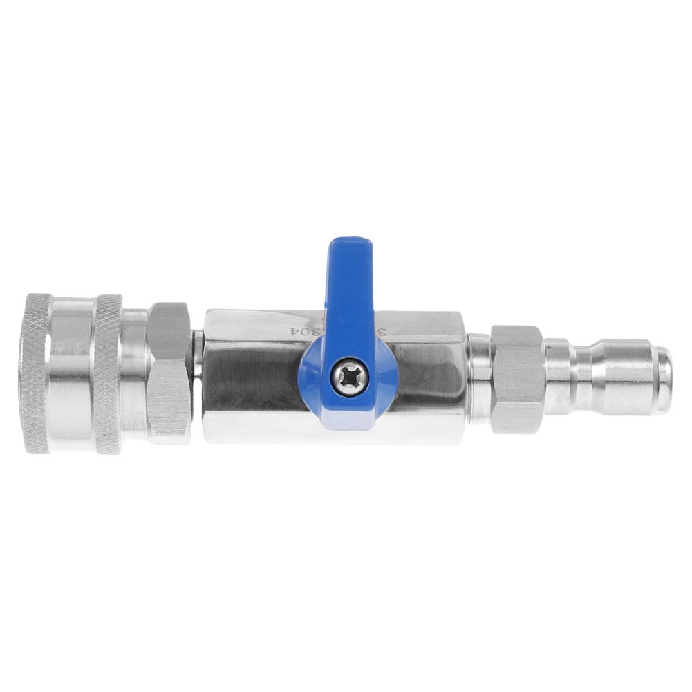 Power Car Wash Pump Hose Switch with 3/8 Or 1/4 Inch Quick Connect Plug Power Washer Hose Control 4500 PSI Stainless Steel