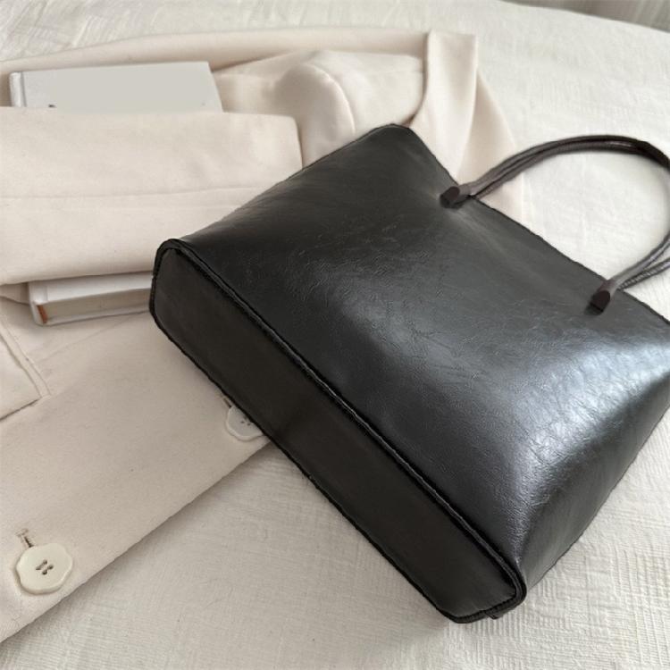 Large Capacity Handbag Korean Style Shoulder Bag PU Leather Tote Bag for Women