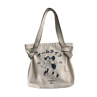Canvas Shoulder Bag Women Japanese Style Cartoon Anime Print Tote Bags for Female Fashion Commute Handbags