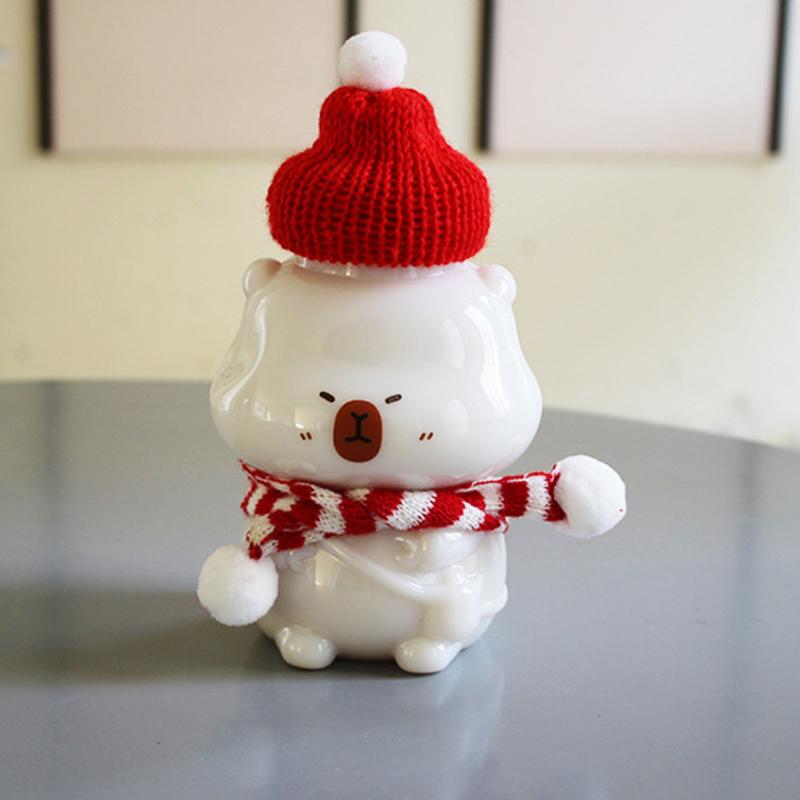 350/500Ml Capybara Milk Juice Tea Bottles Cartoon Shape Drink Bottle Plastic Transparent Beverage Cup Candy Biscuits Sealed Jar