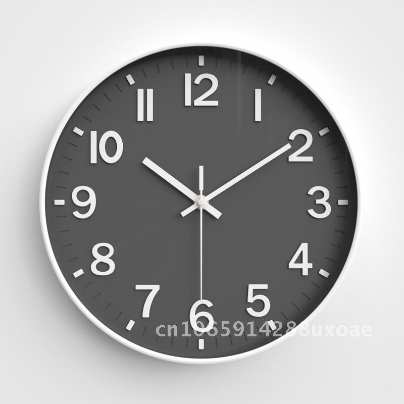 Woonkamerklok, moderne minimalistische huisklok, stille wandklok voor slaapkamer, ronde kwartsklok 30cm