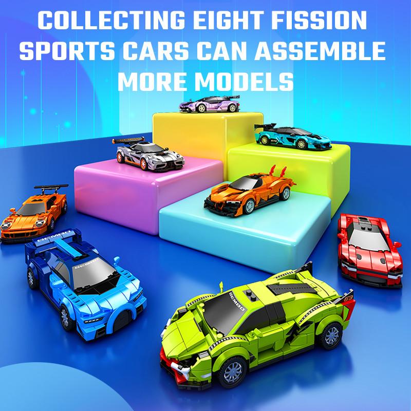 Non-Toxic Sembo Cool Fission Sports Car Assemblage Building Blocks Kits Moc Racing Vehicle Model Bricks Kids Toys For Children Christmas Gifts