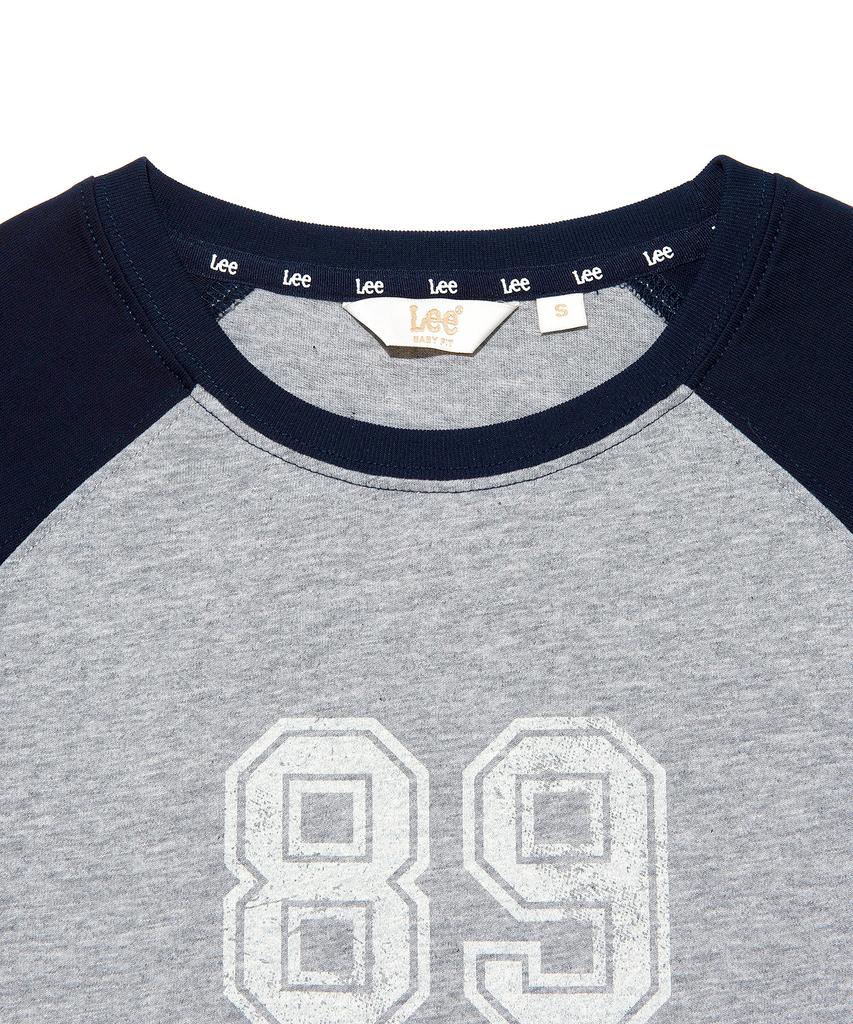 LEE Women Raglan Typo T-Shirt Gray