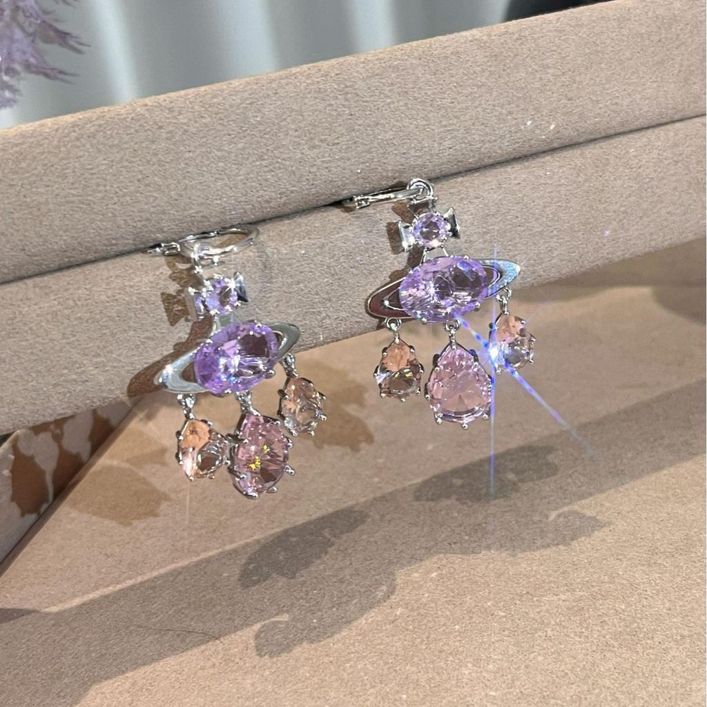 Xijia Saturn Series, Pink Amethyst Dream Catcher, Water Drop Necklace, Sweet Princess Accessories, Fashion Versatile