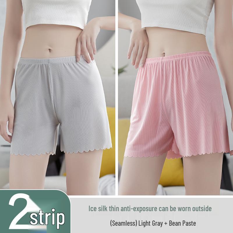 Women's Summer Ice Silk Anti-Exposure Loose Shorts with All-Cotton Crotch
