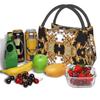 Gold Baroque Elegance Insulated Lunch Bag for Women Leakproof Geometric Patterns Cooler Thermal Lunch Box Beach Camping Travel