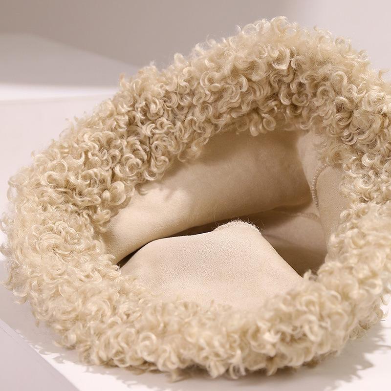 Women S Winter Thick Faux Lamb Wool Bucket Hat