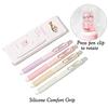 4Pcs Kawaii Cat Retractable Gel Pens 0.5Mm Fine Tip Smooth Writing For Office School Note Taking