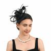 Vintage síťovaná pokrývka hlavy Pírková svatební pokrývka hlavy Elegantní fascinátor Klobouk pro dostihové události