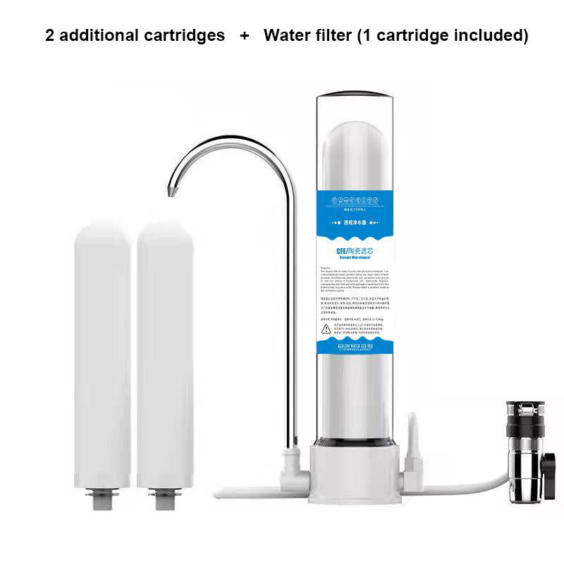 Purificateur d'eau domestique, filtre de robinet à boire direct, filtre à eau transparent, cartouche en céramique